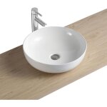 Mob - in - vasque � poser ronde en c�ramique blanche 42cm