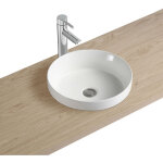 Vasque à encastrer ronde en céramique blanche 36cm Vasque à encastrer ronde en céramique blanche 36cm