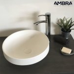 Ambra - collection vasque semi - encastr�e 40 cm en solid surface - lucia