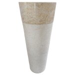 Vente - unique ? vasque sur pied en marbre cr�me 40x40cm ? �paisseur 30mm ? trou d'�vacuation l7. 5xh17. ...