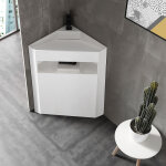 Bernstein - vasque totem d'angle en fonte minrale twz70 - blanc mat - 50 x 50 x 90 cm