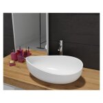 Bernstein - vasque  poser wave pb2001, en fonte minrale (pure acrylique) - 60x37x21cm - blanc mat ou ...