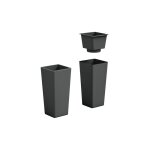 Veca - vase � fleurs carr� 85 cm de hauteur 'clou' couleur : havane - colore: antracite