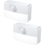 Veilleuse avec d�tecteur de mouvement, lumi�re � capteur, 2 lampes led pour armoires, lampe d'appoint ...
