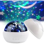 Veilleuse enfant etoile et la lumi�re de l'oc�an projection rotation � 360� lampe projecteur 8 modes ...
