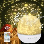 Veilleuse enfant lampe etoile projecteur, 360rotation musicale veilleuse + minuterie + tlcommande ...