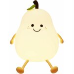 Veilleuse en forme de poire, lumi�re cr�ative color�e, veilleuse led en silicone, lampe de chevet avec ...