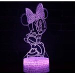Veilleuse lampe illusion minnie mouse 3d led veilleuse avec contrle tactile cadeau de nol d'anniversaire ...