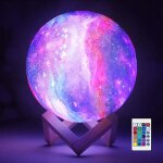 Veilleuse lampe de lune, moon lamp clair de lune lumi�re de la lune lumi�re de nuit pour enfants 16 couleurs ...