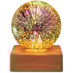 Veilleuse led boule de cristal 3d, veilleuse feu d'artifice led, lampe de bureau romantique, boule de ...