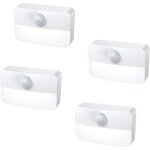 Veilleuse led d�tecteur de mouvement (lot de 4) ? autocollante, �clairage cuisine, escalier, armoire, ...