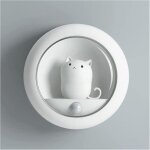 Veilleuse led en forme de chat mignon, veilleuse avec d�tecteur de mouvement, rechargeable par usb veilleuse ...