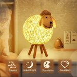 Veilleuse led, mouton lampe de chevet en rotin, veilleuse enfant projecteur, lampe nuit led pour chambre, ...