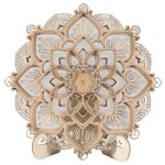 Veilleuse led murale moderne ports usb d�coratif mandala bois suspendu �clairage mdf