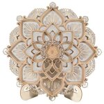 Veilleuse led murale moderne ports usb d�coratif mandala bois suspendu �clairage mdf