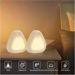 Veilleuse led pile [lot de 2], veilleuse automatique avec d�tecteur de mouvement, blanc chaud lampe detecteur ...