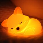 Veilleuse renard, jolie lampe en silicone avec minuterie rechargeable et variateur, lampe de chevet pour ...