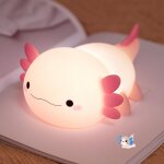 Veilleuse salamandre mignonne pour chambre d'enfant, veilleuse en silicone, commande tactile, lampe de ...