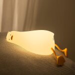Veilleuse en silicone pour enfants, lampe de chevet led canard, rechargeable par usb avec minuterie, ...