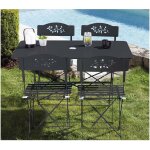 Ensemble table et chaises de jardin - 4 places - gris anthracite - venone