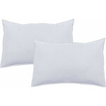 Vent du sud - lot de 2 taies d'oreiller palace pur coton teint lav� 63 fils / cm� palace neige - lot ...