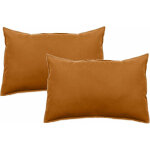 Vent du sud - lot de 2 taies d'oreiller palace pur coton teint lav� 63 fils / cm� palace terre cuite ...
