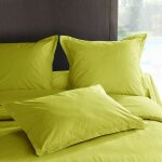 Taie de traversin anis en percale de coton 80 fils 43 x 190 cm Taie de traversin anis en percale de coton 80 fils 43 x 190 cm