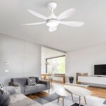 Ventilateur de plafond 106, 6 x 106, 6 x 47, 5 cm avec led, 5 pales en abs, télécommande, pour salon ... Ventilateur de plafond 106, 6 x 106, 6 x 47, 5 cm avec led, 5 pales en abs, télécommande, pour salon ...