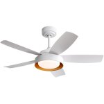 Ventilateur de plafond - 42  - led 22w - t�l�commande - moteur dc r�versible - blanc - chambre - 106. ...