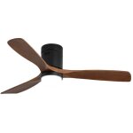 Ventilateur de plafond 52  - 3 pales bois - moteur r�versible et silencieux - avec lumi�re et t�l�commande ...