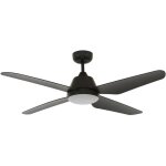 Ventilateur de plafond aria noir 122 cm avec led