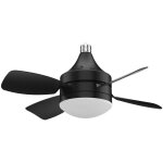 Ventilateur de plafond compact avec lumi�re et t�l�commande, culot e27, silencieux, amovible et avec ...
