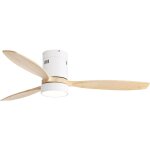 Ventilateur de plafond encastr de 52 pouces dc 3 pales de ventilateur en bois massif moteur rversible ...