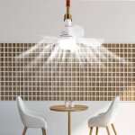 Ventilateur de plafond encastr compact  cinq pales de 40 cm, flux d'air rversible, 3 tempratures ...