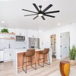 Ventilateur de plafond intelligent de 167 cm, 8 pales en abs, avec clairage led rglable, 6 vitesses, ...