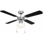 Ventilateur de plafond avec interrupteur � tirette, 3 vitesses, pales r�versibles, marche avant et arri�re, ...