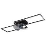 Ventilateur de plafond lampe de salon lampe de salle  manger lampe de cuisine, mtal alu noir, dimmable ...