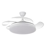 Greenice - ventilateur de plafond led 59w 6980lm cct dc ultra silencieux avec tlcommande et lames rtractabl ...