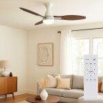 Ventilateur de plafond led dimmable avec télécommande mode été hiver plafonnier, 6 niveaux, ailes réversibles, ... Ventilateur de plafond led dimmable avec télécommande mode été hiver plafonnier, 6 niveaux, ailes réversibles, ...