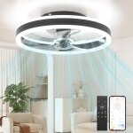 Ventilateur de plafond avec lumi�re 40cm, t�l�commande et contr�le app, 3 temp�ratures de couleur, 6 ...