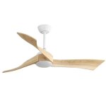 Ventilateur de plafond avec lumi�re led dimmable, 52 pouces 6 vitesses, t�l�commande, moteur cc, �conome ...