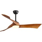 Ventilateur de plafond avec lumi�re led dimmable, 52 pouces 6 vitesses, t�l�commande, moteur cc, �conome ...