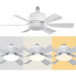 Ventilateur de plafond avec lumi�re et t�l�commande, led 3 couleurs 3000k - 6000k dimmable, douille e27, ...