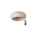 Edm - ventilateur de plafond 'matera' avec tlcommande 4xe27 (moteur 20w dc 230v) effet bois