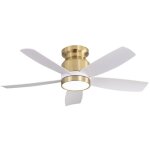 Ventilateur de plafond - moteur dc r�versible - 42 pouces - 5 pales abs - blanc - minuterie 3 modes - ...
