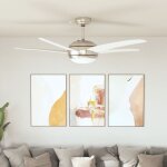 Ventilateur de plafond orn avec lampe 128 cm blanc vidaxl