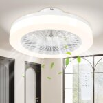 Ventilateur plafond r�versible avec lumi�re et t�l�commande 46 cm, 3 couleurs, 6 vitesses, minuterie, ...