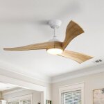 Ventilateur de plafond sofucor avec �clairage led, t�l�commande, alimentation cc, 132 cm, minuterie, ...