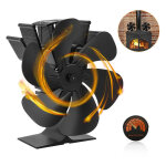Ventilateur de pole  bois double tte 6 pales, mini ventilateur de chemine, ventilateur de four pour ...