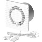 Ventilateur de salle de bain - 230 v - 100 mm - silencieux - 15w - avec interrupteur - id�al pour salle ...